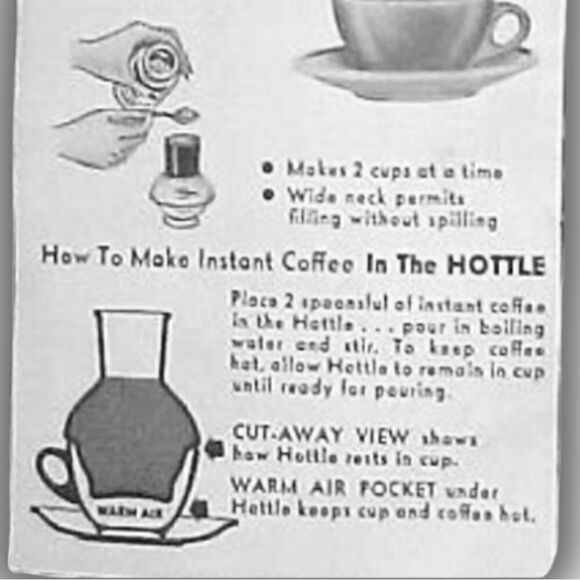 Vintage Glasbake USA Coffee Tea Hottle Black Banded Neck & Lid - Picture 15 of 15